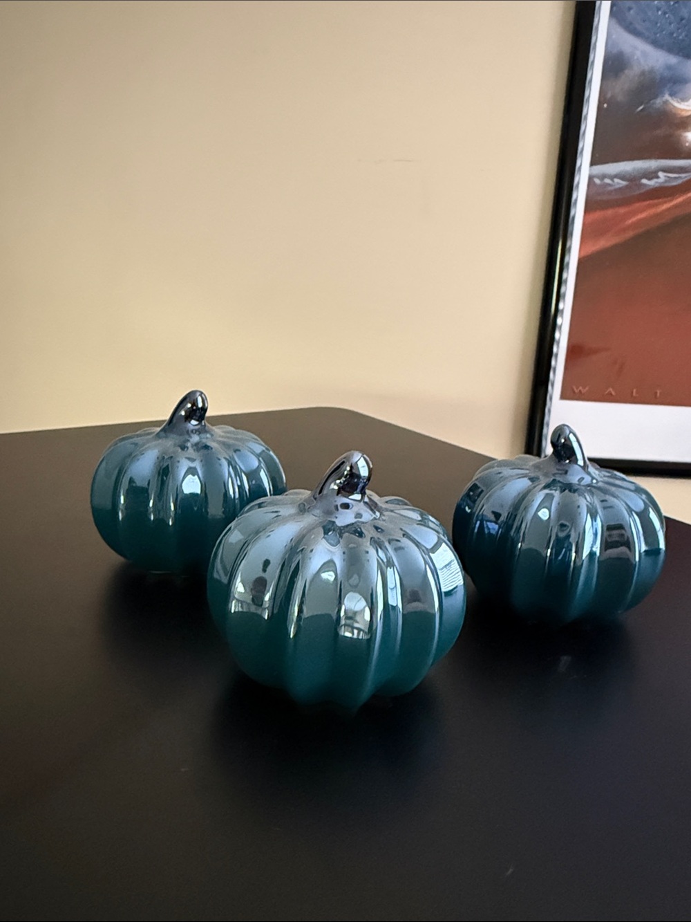 Turquoise Iridescent Ceramic Pumpkins